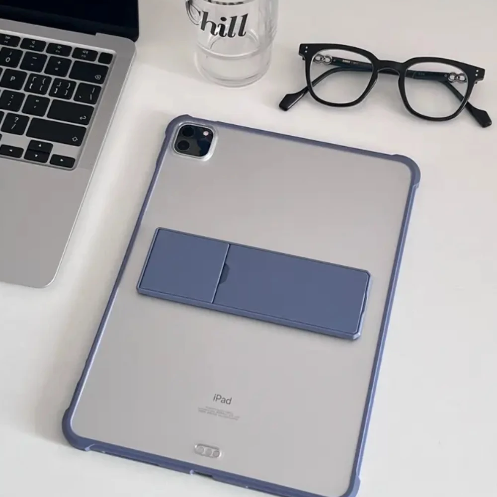 Sleek Matte PC+TPU Tablet Case with Metal Ring Stand