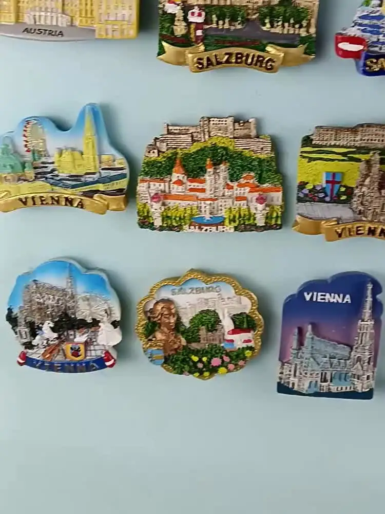 Magnete Frigorifero 3D Vienna Austria Wedare - Souvenir Da Viaggio In Metallo Per Decorazione Casa - 3