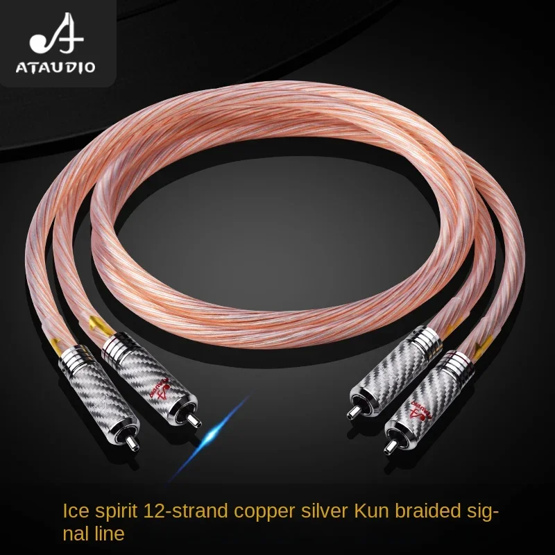 

HiFi 2RCA Audio Cable Hi-end Copper and Silver Dual RCA Male to Male Cable For CD Amplifier