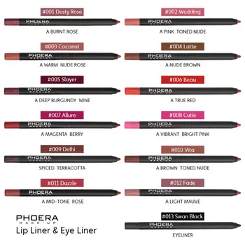 PHOERA 13 Colors Sexy Matte Lip Liner Professional Natural Waterproof Long Lasting Smooth Lipstick Lip Makeup Cosmetics TSLM1 31