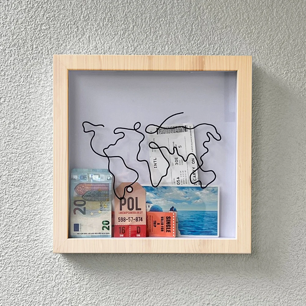 Adventure Archive Box Bank Money Box Wooden Saving Box Souvenir Travel Shadow Box Funny Travel Keepsake Souvenir Box for Friends 5