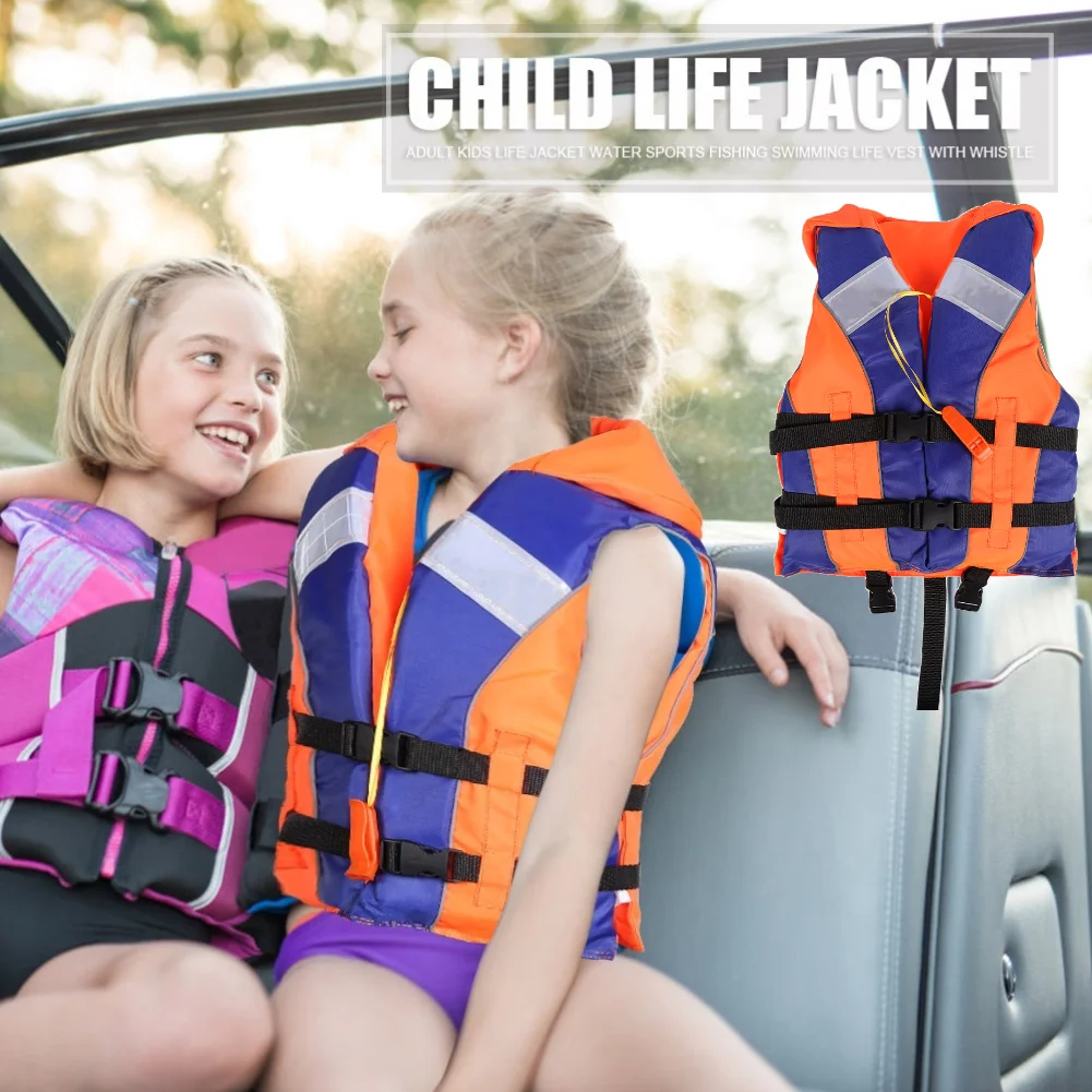 Hot Sale Life Vest 210D polyester Adult Kids Life Jacket Water Sports Surfing Fishing Swimming Vest with Whistle