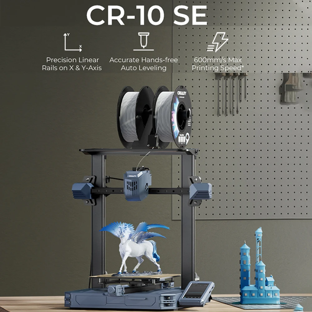 Creality 3D Printer CR-10 SE 600mm/s Printing Speed Linear Rails at X & Y-Axis Sprite Direct Extrusion Hands-free Auto Leveling