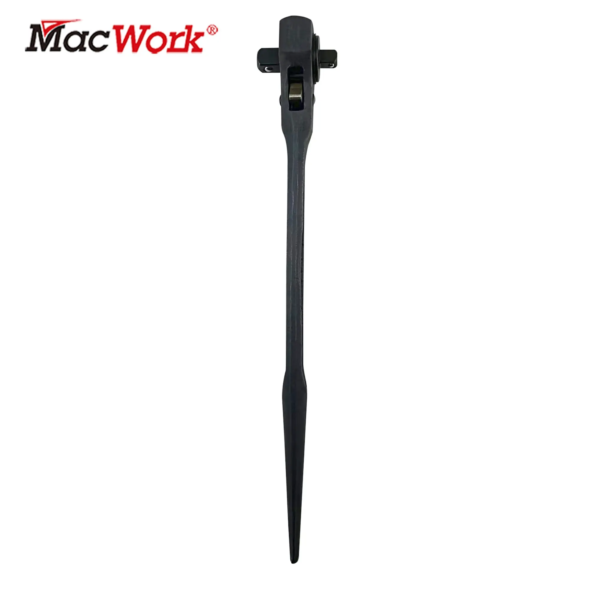 

MacWork 14 Inch 1/2" 3/8" Dual Drive Construction Spud Ratchet Heavy Duty Wrench Round Head Double Pawl Crowbar Scaffold Spanner