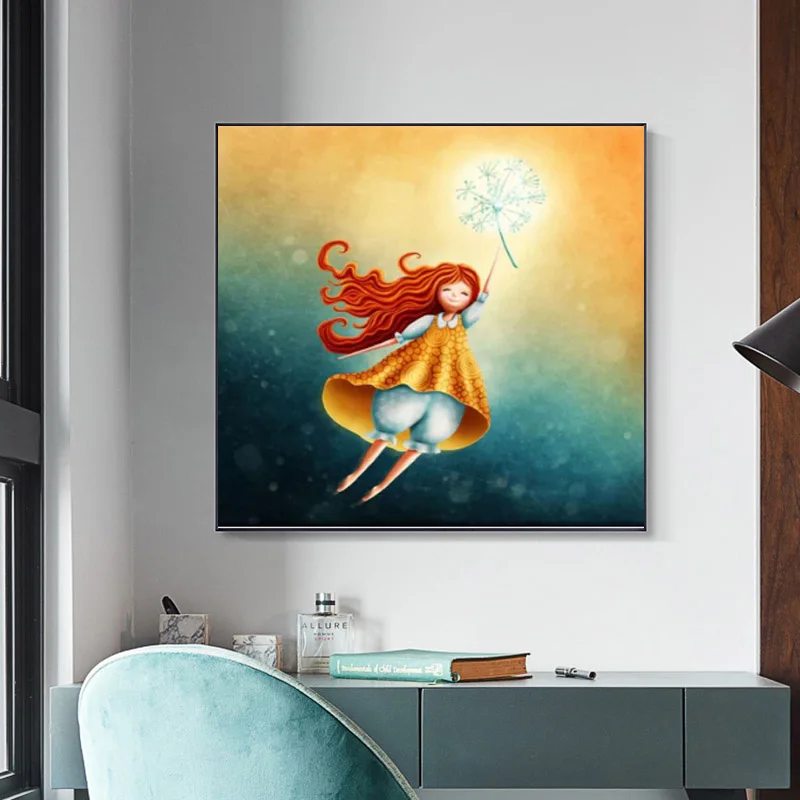 

Dandelion Dream Canvas Painting Wall Art Posters and Prints Pictures for Kids BedRoom Decoration Living Room Home Decor