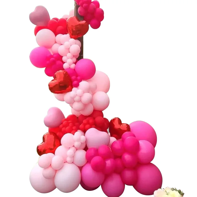 

146pcs Red Pink Latex Balloon Garland Kit Arch Romantic Valentine Day Decoration Anniversary Wedding Party Decor Supplies Globos
