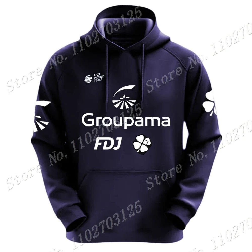 Dark Blue FDJ Team Hoodie France Men Casual Sweatshirt Autumn Winter Hoodies Cycling Clothing Hoody Streetwear Sportswear