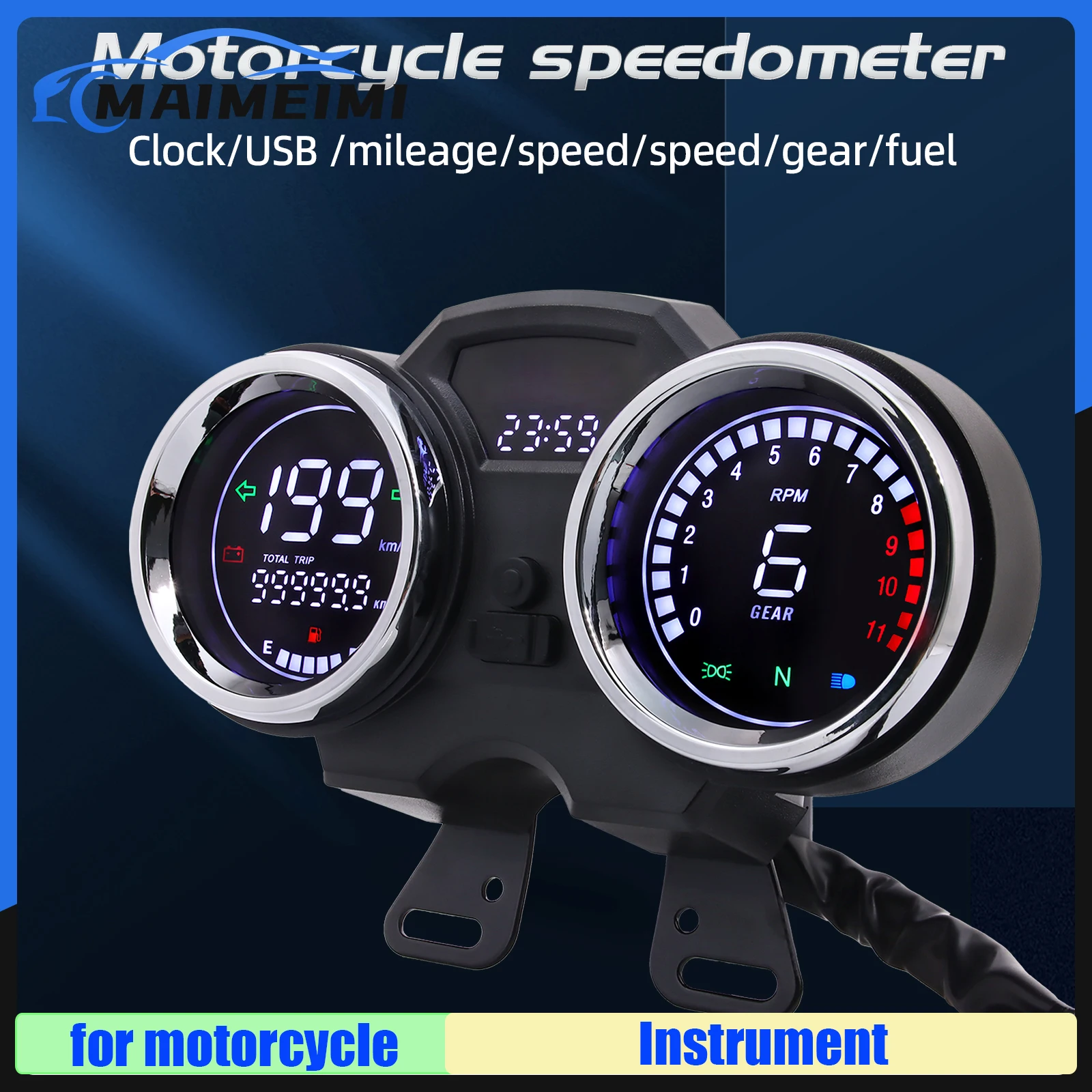 

For Suzuki GN125 GN150 GN 125 EN125 GSX125 QS125 Yes125 Digital Meter LED Speedometer Motorcycle Instrument Dashboard GEAR