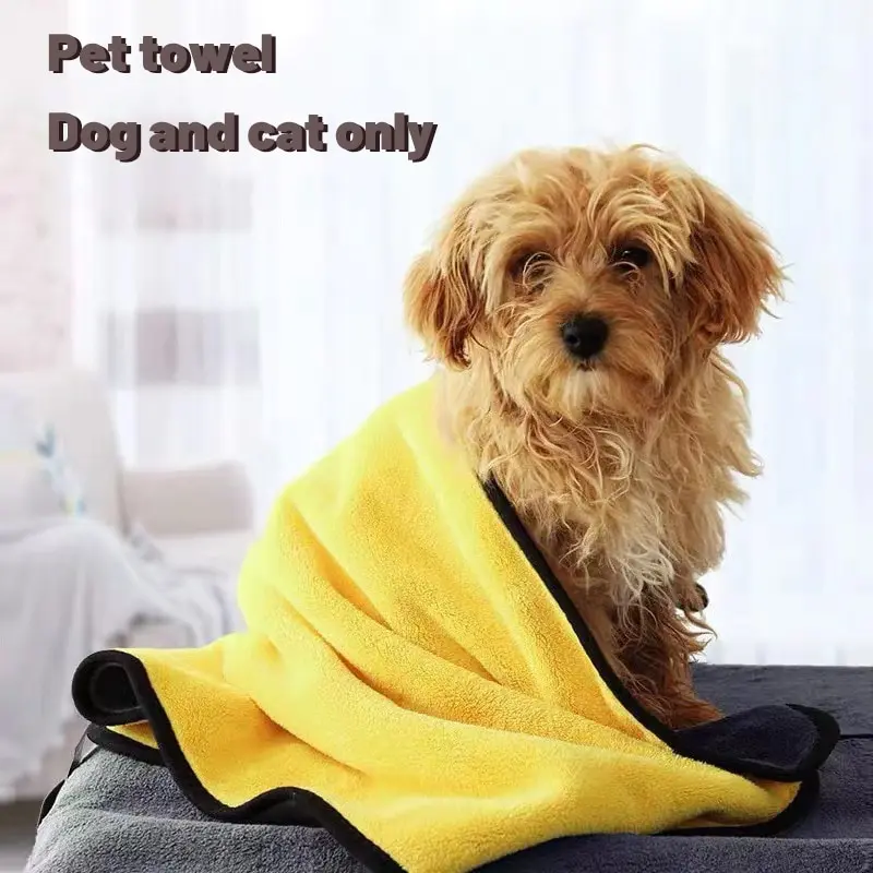 Pet Bath Towel Pet Dog Cat Towels Soft Fiber Towels Water-absorbent Bath Towel Pet Shop Cleaning Towel Supplies