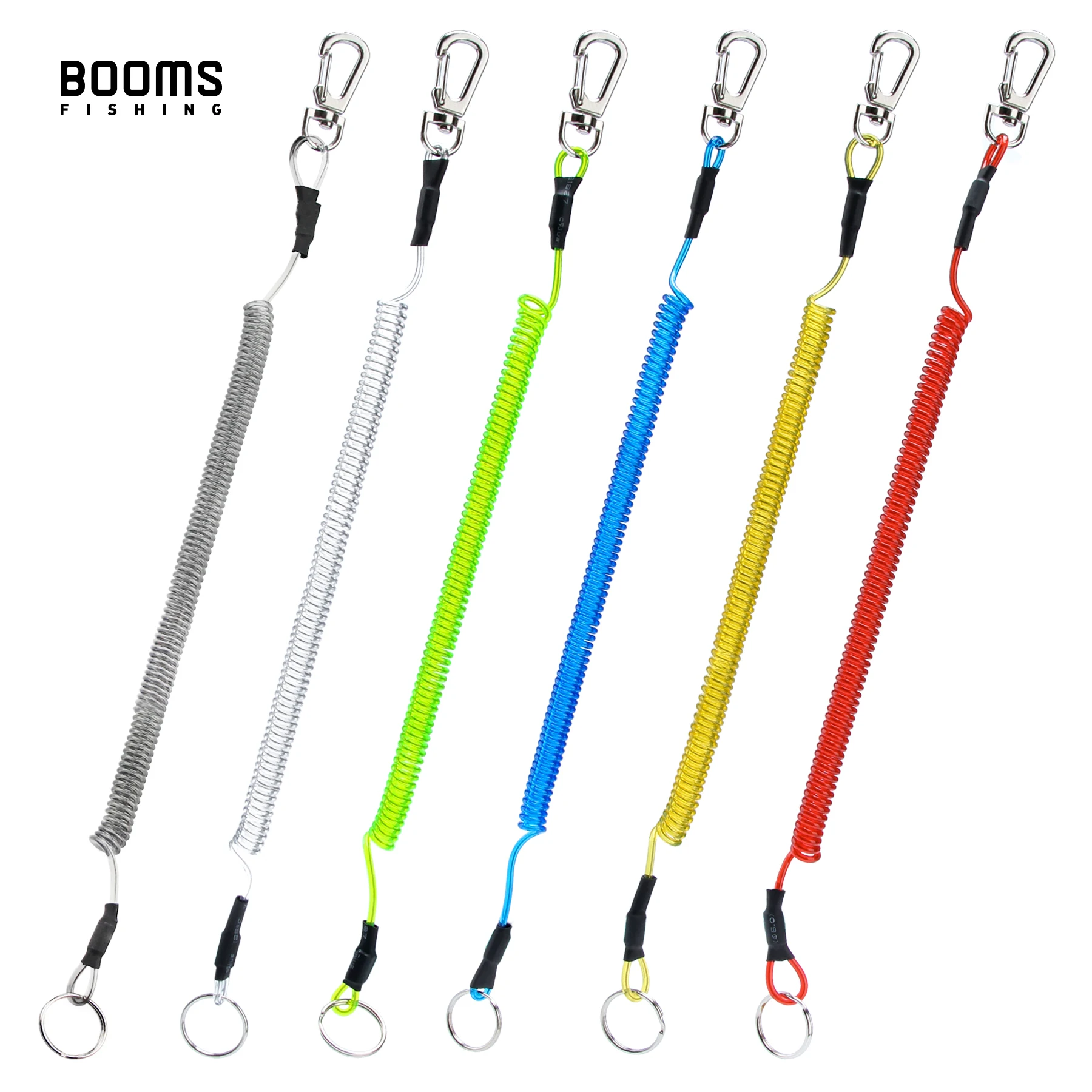 Description Picture 3 of itemBooms Fishing T4 Coiled Lanyard or Safety Rope Wire Steel Camping Secure Pliers Lip Grips 1.5m Max Stretch Fishing Tools