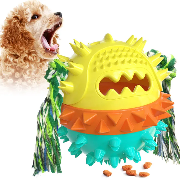 

Dog Grinding Ball Making Sound Leaking Food Ball Toothbrush Dog Toy Pet Supplies