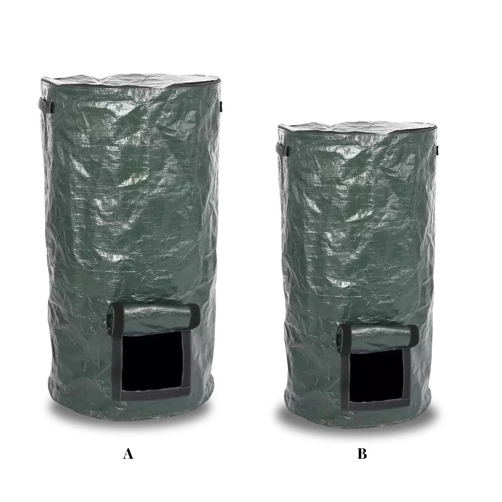 Garden Compost Waste Collection Bag Portable Ferment Container Storage Bin With Viewing Window Gardening Supplies