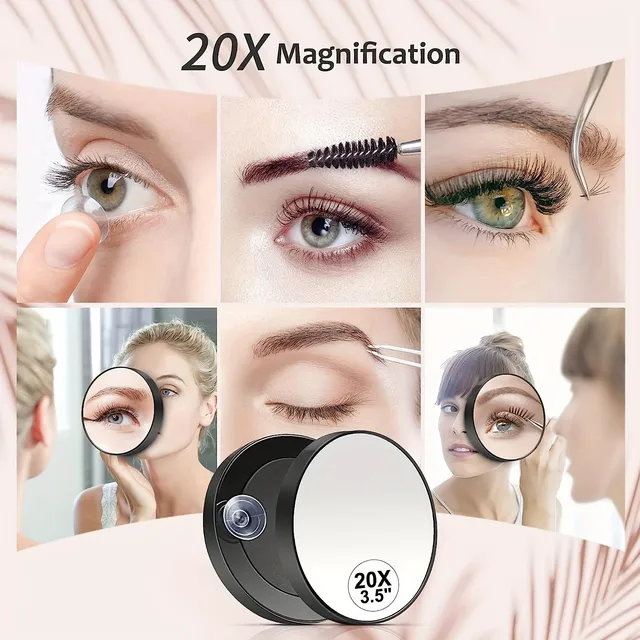 HOMakeup-Miroir grossissant 10x20x 30x fois, avec ventouse, grossissement des points noirs, élimination de l'acné, des pores 2