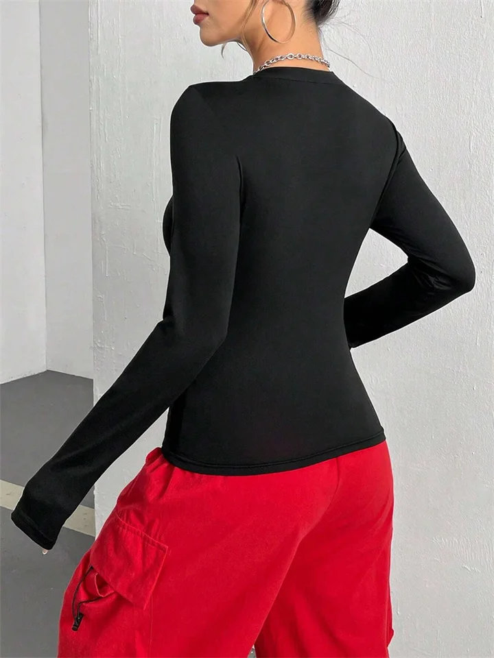 Women's Spider Print Long Sleeve Crop Tee