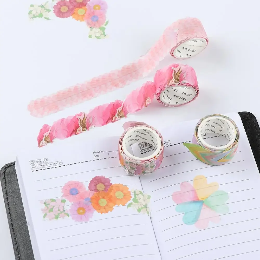 Colorful Masking Tape Flower Petals for Scrapbooking