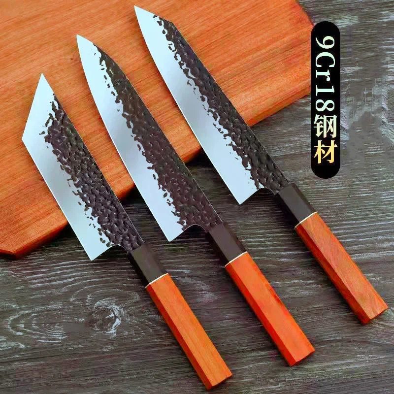 Forged 90Cr18MoV Steel Kiritsuke Knife Chef Knives Set Octagonal Handle Fish Fillet Santoku Slicing Knife for Salmon Sushi 3