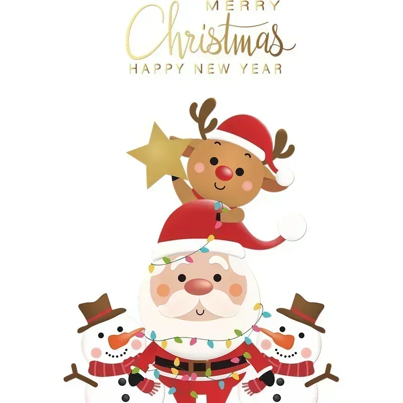 New Christmas Series Style Party Decor Wall Sticker Santa Claus Elk Snowman Door Refrigerat Sticker Window Sticker Wall Oranment