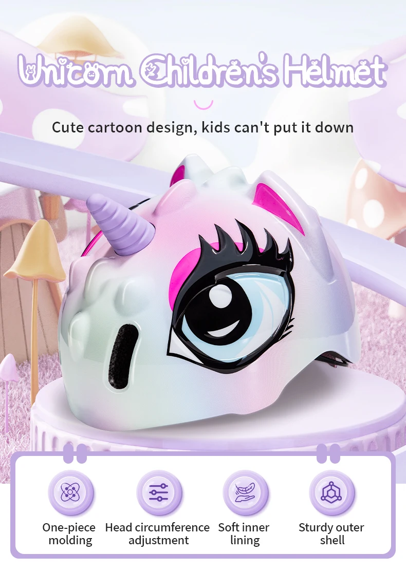 Description Picture 2 of itemBATFOX Colorful Children's Bicycle Helmet Breathable EPS Foam Adjustable Boys Girls Kids Skateboard Riding Cycling Bike Helmets