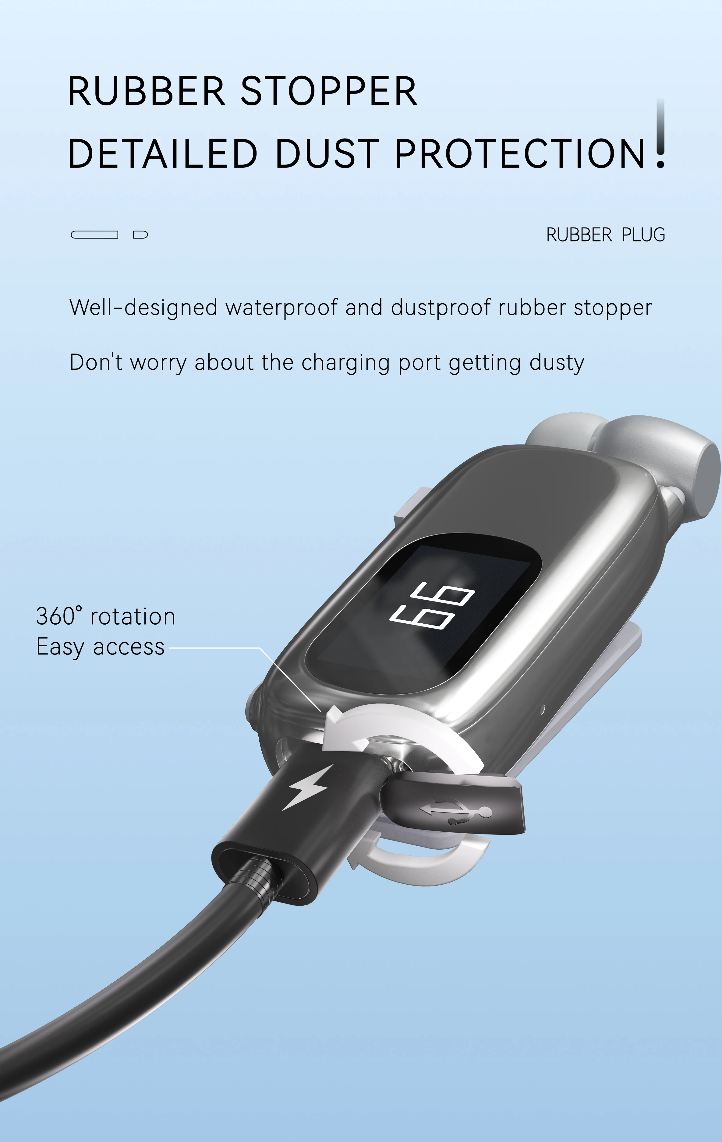 V5.4 Bluetooth Wireless in-ear ultra-long life Loud Noise Lavalier digital display noise reduction single-ear cord Headset