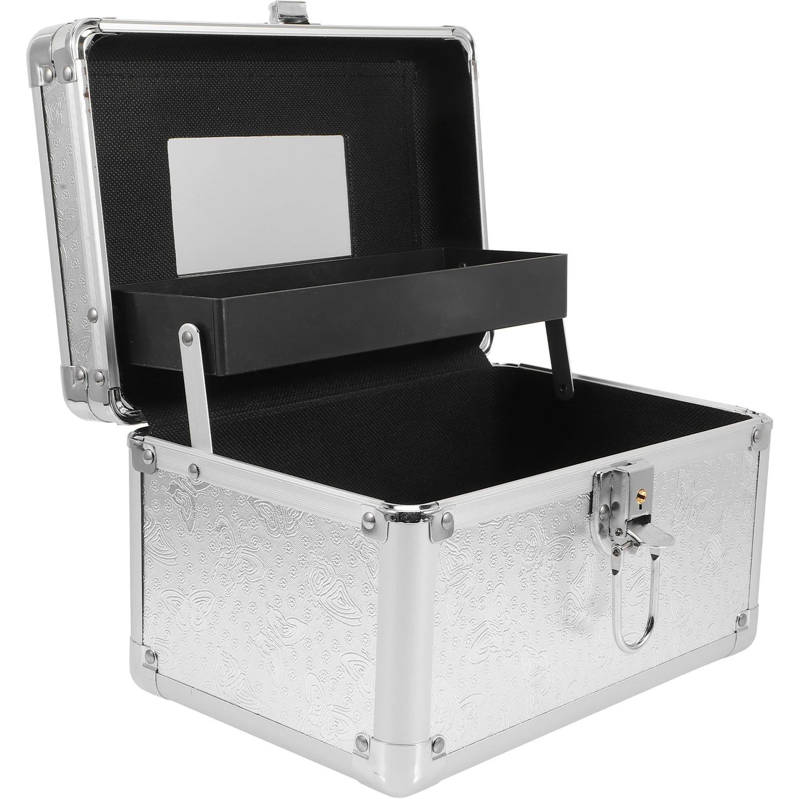 

Organizer Mahjong Box Portable Container Tools Boxes Aluminum Alloy Storage Holder Case