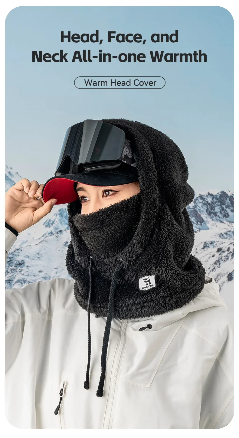 Full face fleece ski mask front view