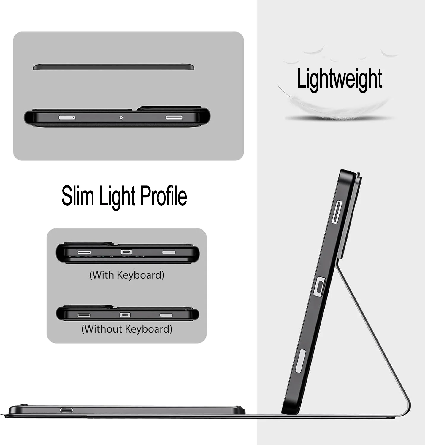 Wireless Detachable Keyboard Case with Trackpad and Stylus Pen