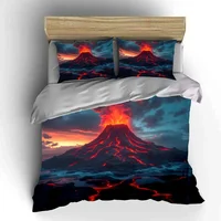 Ensemble de décoration sur le thème du volcan, plusieurs tailles, pour chambre d'enfant et d'adulte, ensemble de literie exquis 3 pièces, cadeau 4