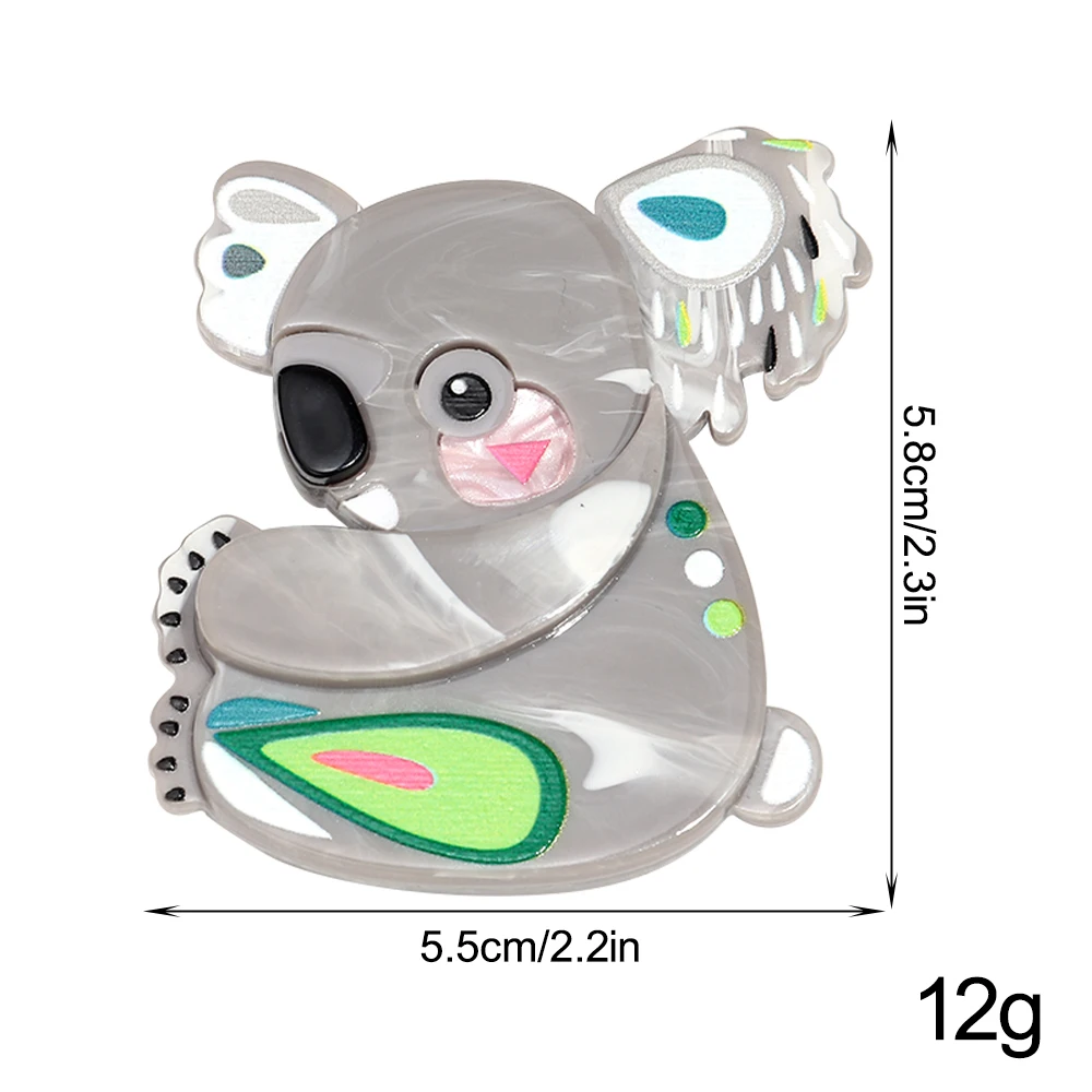 Charming Cartoon Koala Brooches - Adorable Acrylic Pins