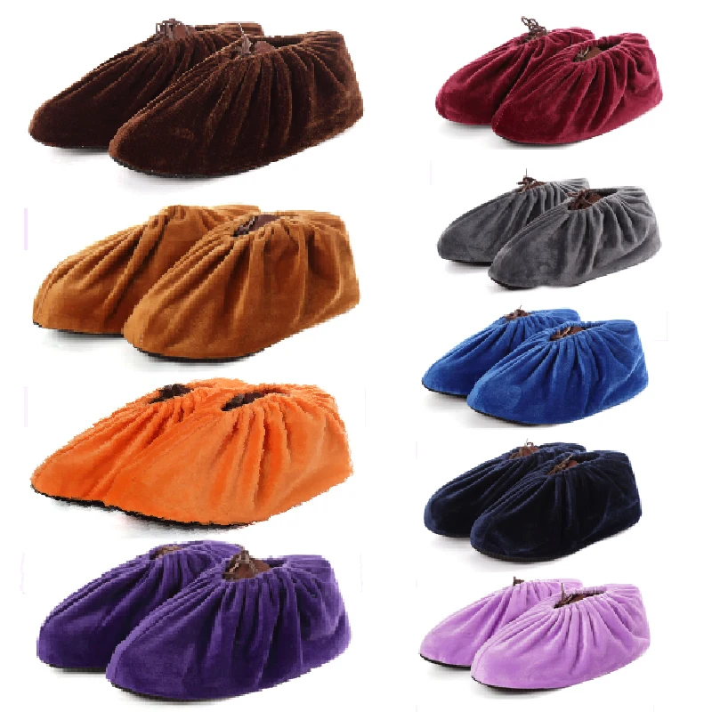 Shoe covers Winter Flannel Shoes Covers Household Reusable Thick Non-slip Indoor Foot Cover Dust Shoes Covers Case Solid Soft Comfort Adult