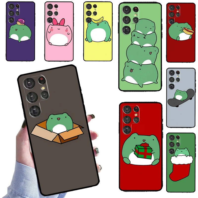 Cartoon Frog Cottagecore Custodia Morbida Estetica Per Samsung Galaxy S22 Ultra S8 S9 S10 S20 Fe S21 Plus S10E Note 20 Ultra Cover