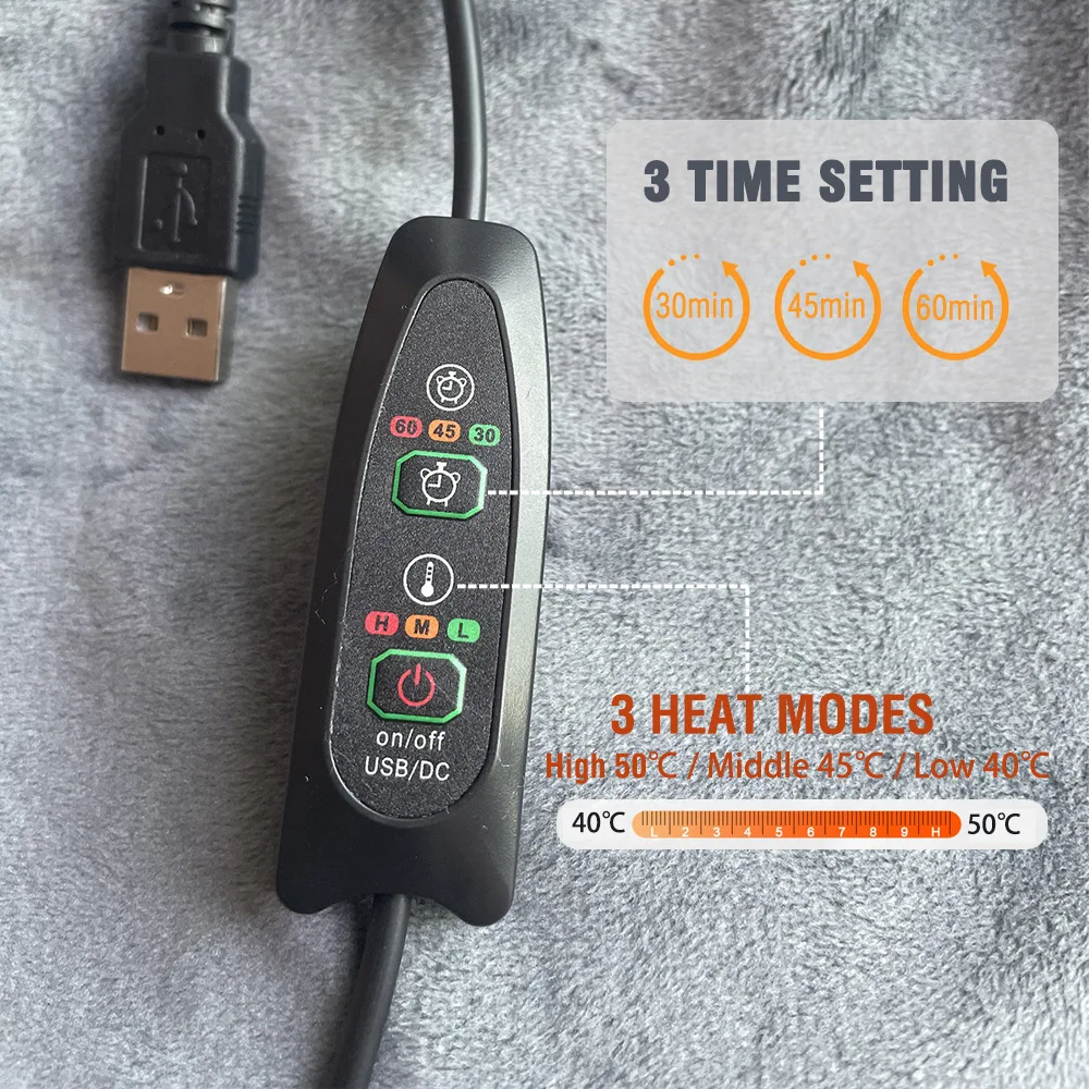 Description Picture 5 of itemCross border multifunctional USB Winter electric shawl blanket with 3 enhanced warm shoulder blanket intelligent heating control
