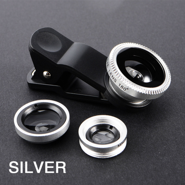 New Fish Eye Lens Wide Angle Macro Fisheye Lenses 3 in 1 Camera Lens Kits With Clip