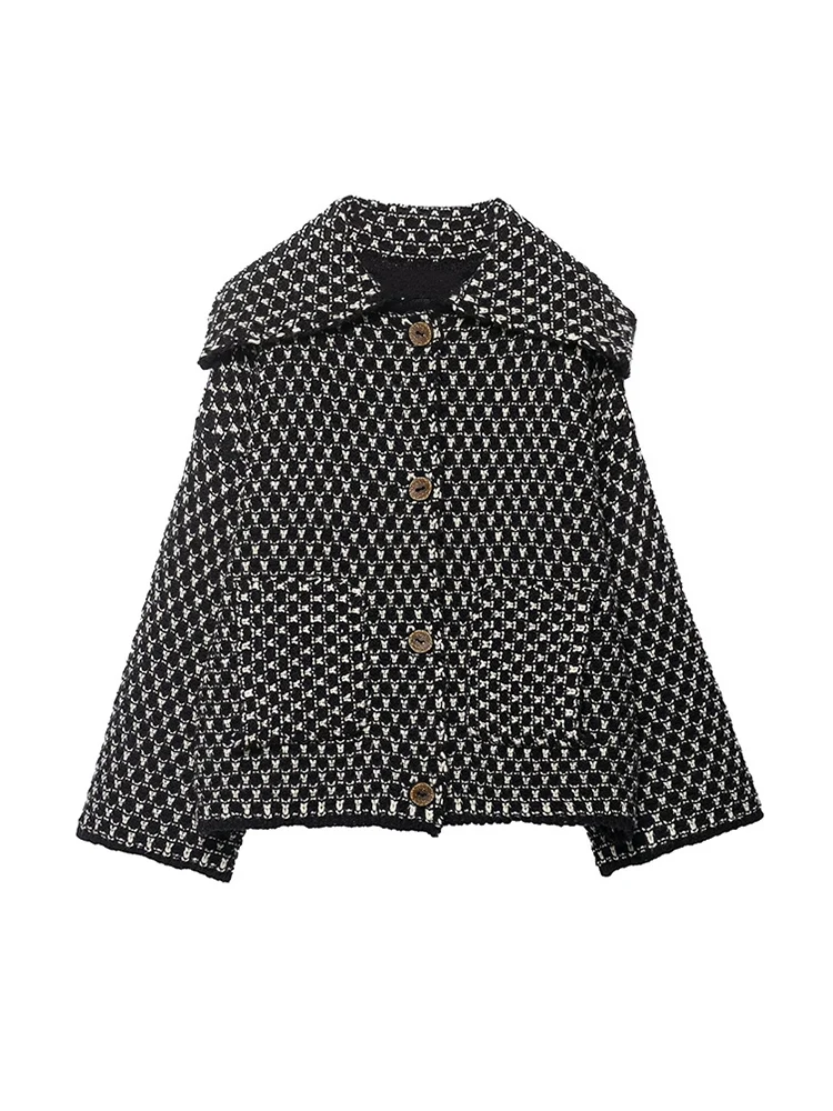 Women Lapel Cardigan Sweater 2026 Spring Autumn Long Sleeve Single Breasted Knitted Coats Fashion Street Chic Knitted Outerwear