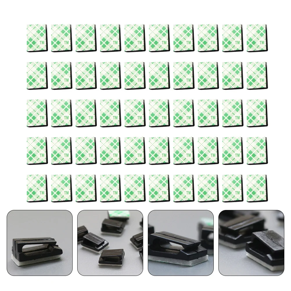 와이어 클립 자체 접착 케이블 클램프, 케이블 고정 버클 코드, 가정용 정리함 자동차 플라스틱 사무실용 유용한 클립, 100 개