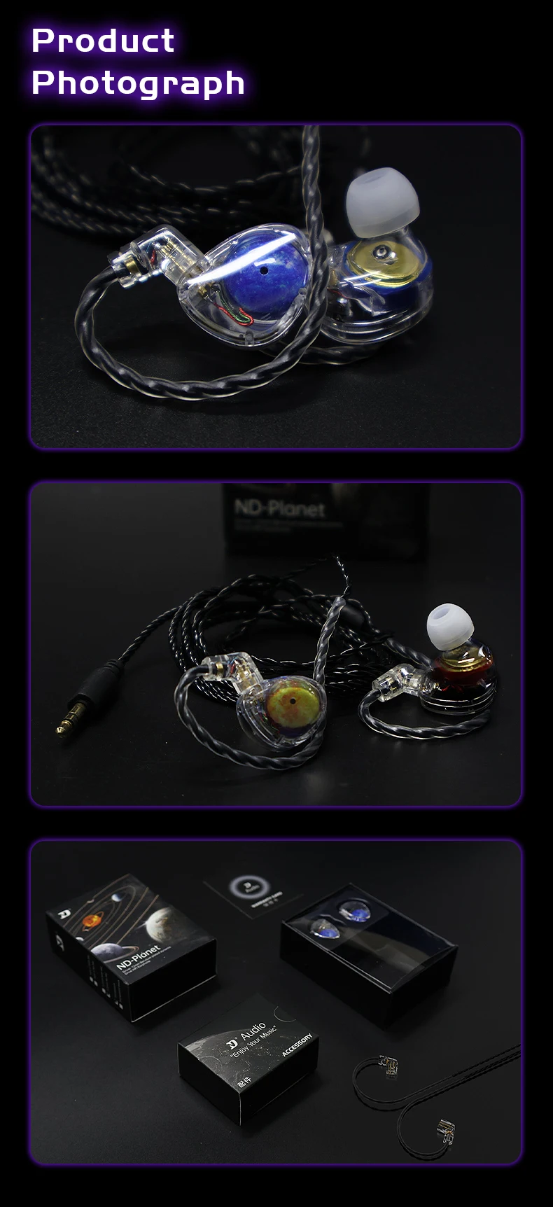ND Planet HIFI kabelgebundene Kopfhörermembran, hochwertige In-Ear-Sportkopfhörer mit austauschbarer Linie, Typ-C-Schnittstelle – Detail 16
