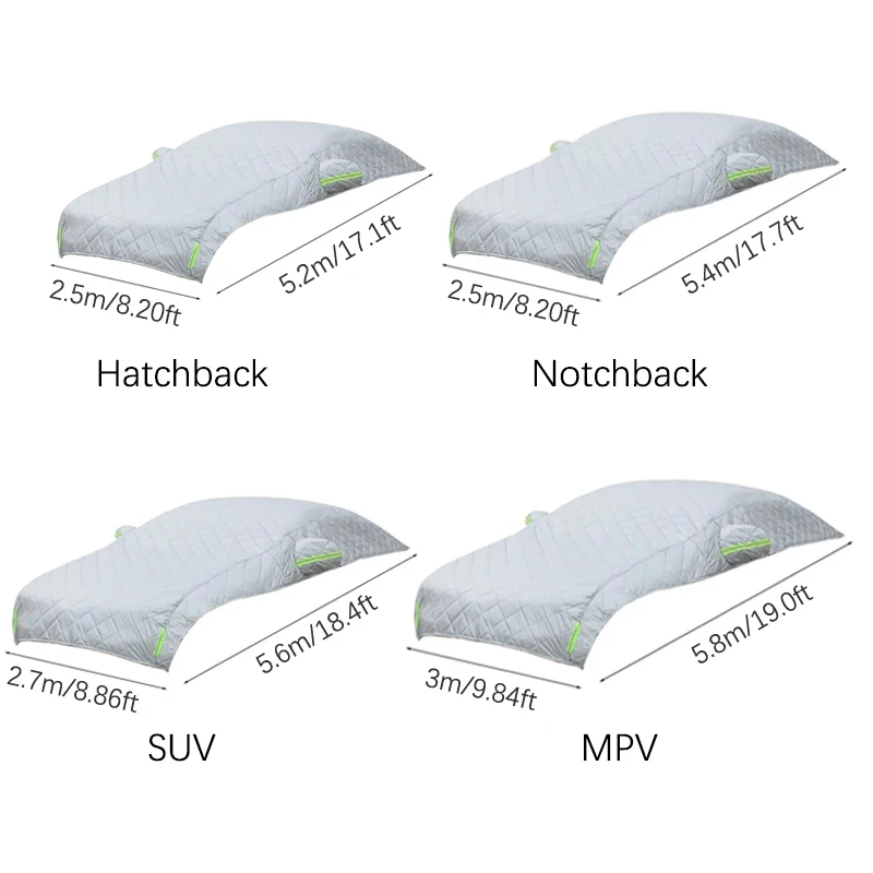 Car Cover Outdoor Full Cover Against Hail Rain Sun UV Protection Universal Cotton Suitable For Various Adverse Weather Condition car cover