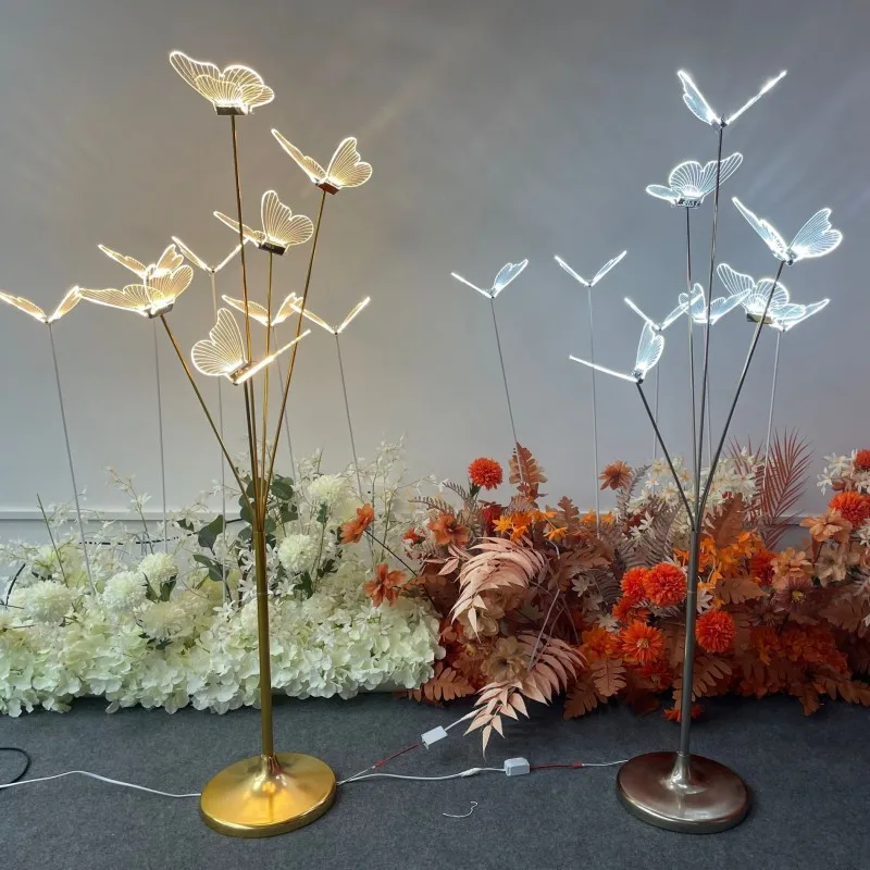 

10Pcs Wedding Acrylic Luminescent Brushed Butterfly Road Guide Stage Decoration Banquet Living Room Scene Decoration Props