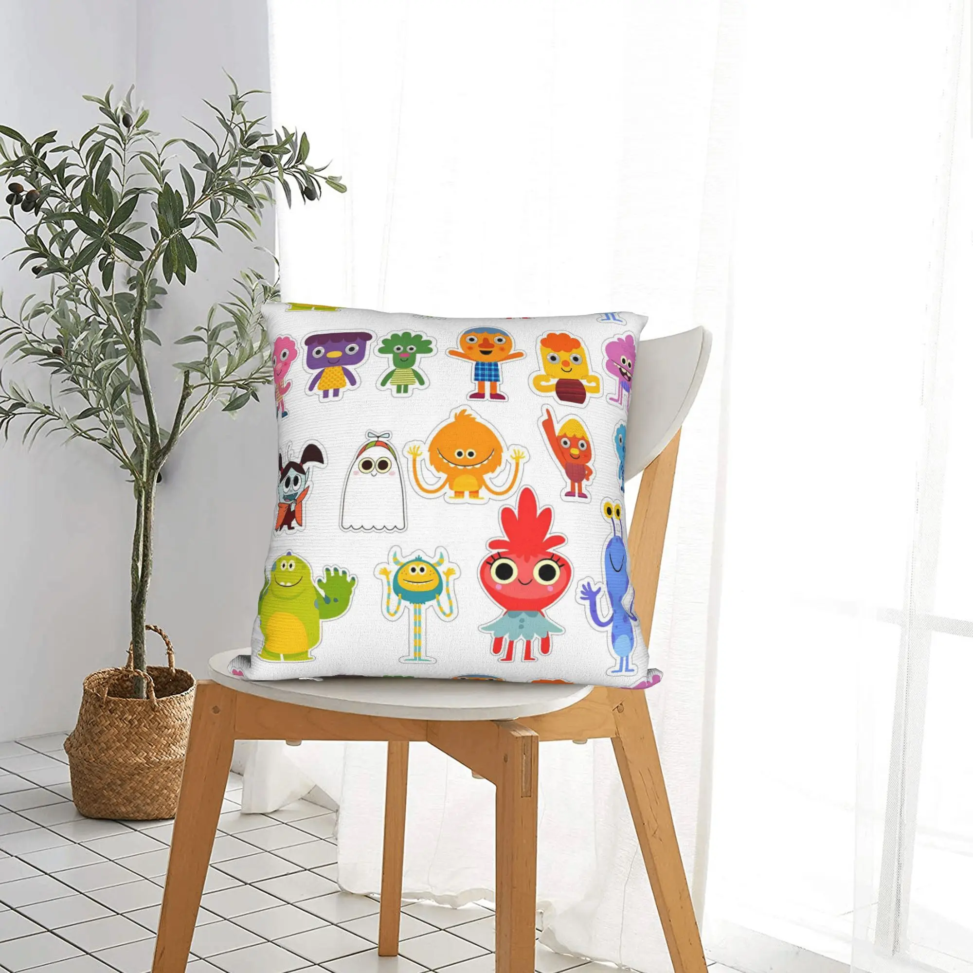 Noodle & Pals Micro Super Simple Kissenbezug, weicher Polyester-Kissenbezug, Dekor, Kinderzimmer, Reime, Lieder, Dekokissenbezug für Zuhause – Detail 2