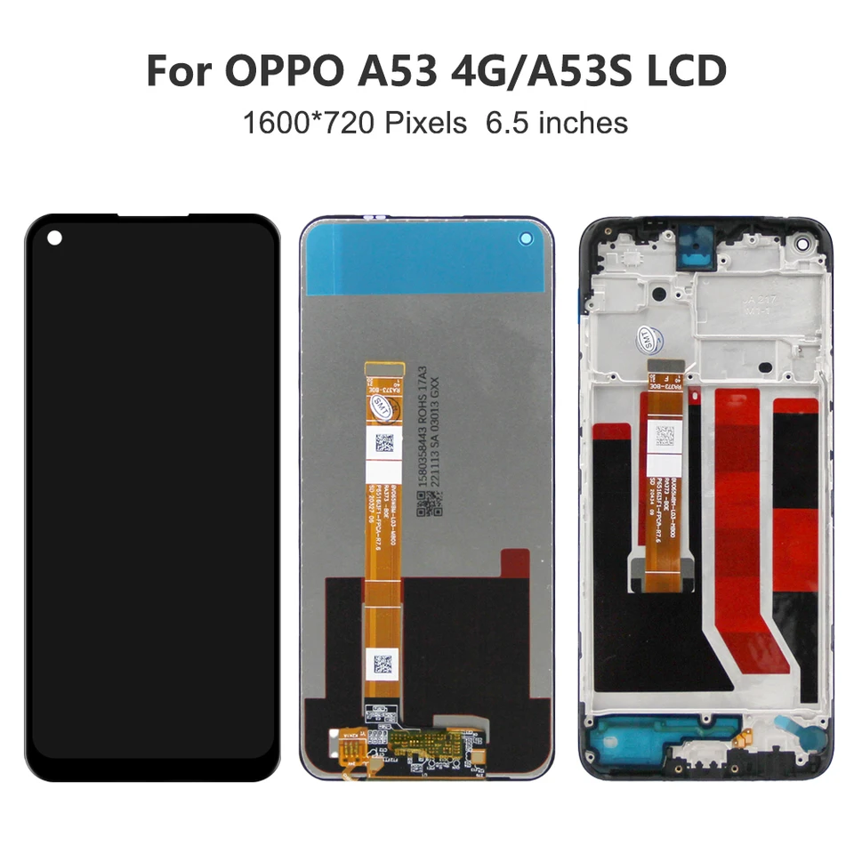 ARSSLY Display LCD per Oppo A53/A53s/A32 Touch Digitizer Sostituzione dello schermo per Oppo A53/A53s/A32 Pannello in vetro completo di montaggio con strumenti di riparazione (nero