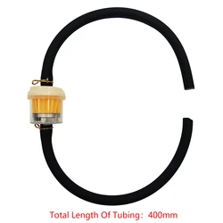 Universal Motorcycle Gas Fuel Filter and Fuel Pipe Kit (Black)