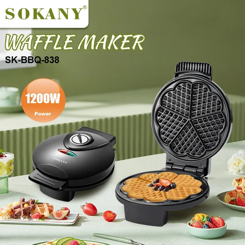 Houselin Waffle Maker, Non-Stick Cooking Plates, 5 Waffles at Once, Compact and Easy to Clean Mini Heart Waffle Maker e0bf silicone dinner plate mold adorable bear shaped dish mold easy to clean casting mould for cooking enthusiasts