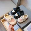 Girls Bowknot Princess Shoes 2024 New Spring Soft Bottom Children Baby Leather Shoes Kids Cute Heart Shape Single Shoes Toddler 1
