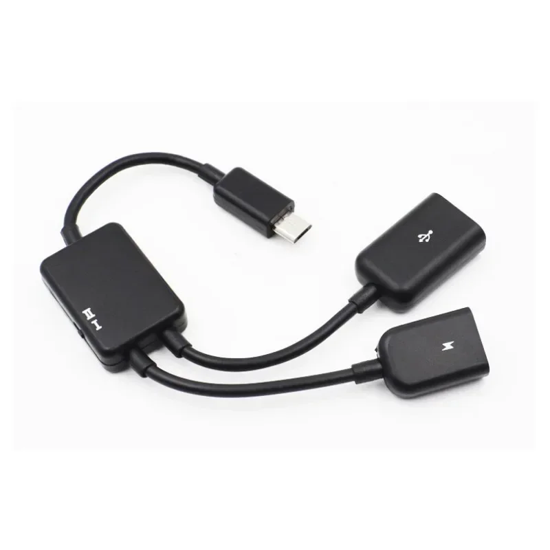 2 in 1 Micro USB OTG Cord Hub Power Adapter Cable for Cellphone Tablet Computer Micro USB OTG Converter Cord 3