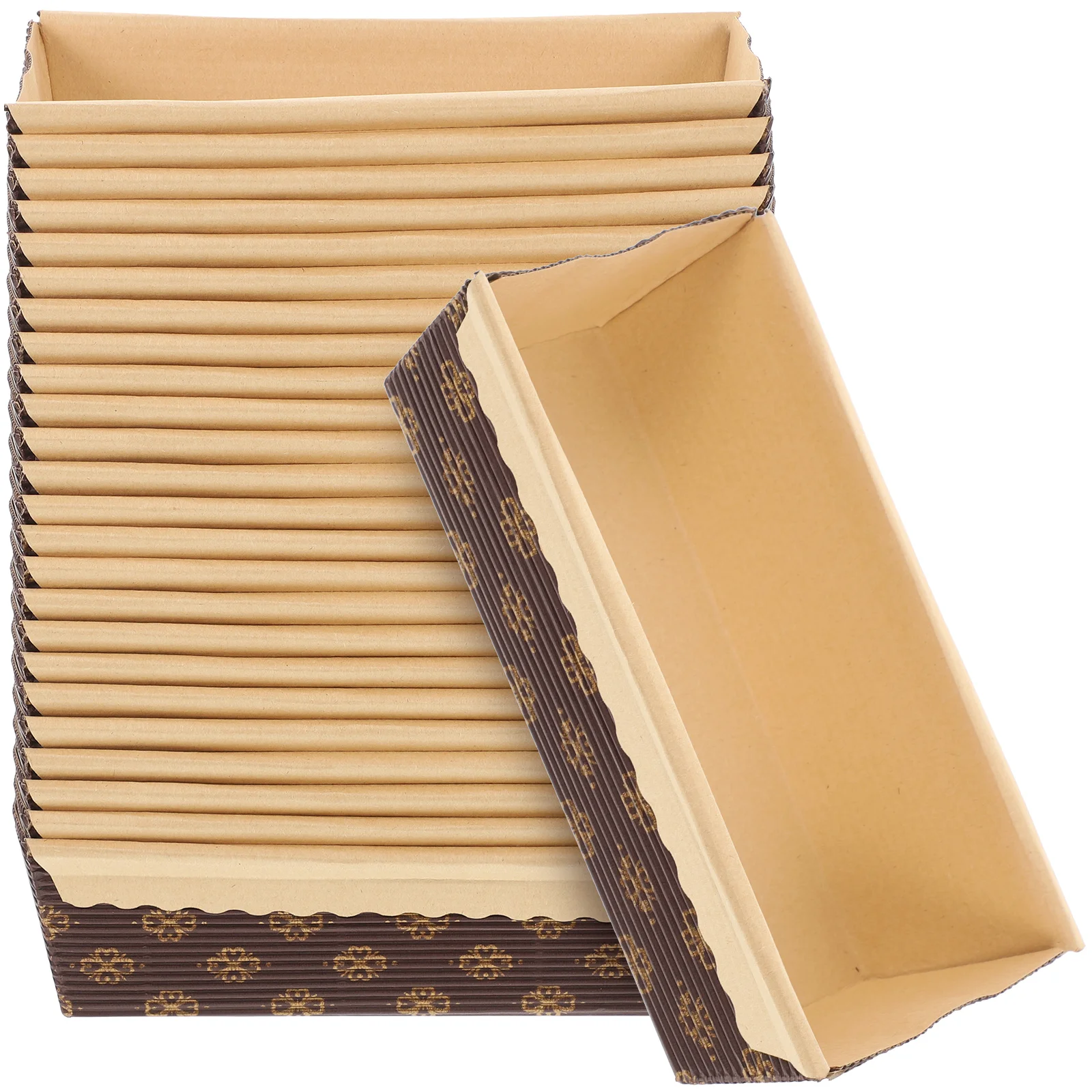 

25 Pcs Paper Loaf Tray Small Pans for Baking Square Bread Cake Trays Bakeware Mini