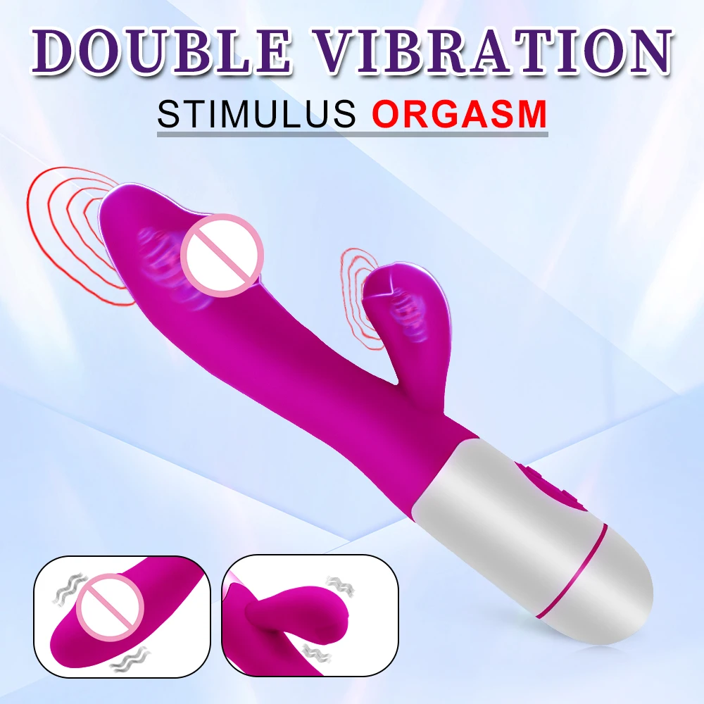 Female Sex Toys Rechargeable Dildo Rabbit Vibrator Dual Vibration G Spot Vagina Massager AV Stick Clitoris Sex Toys for Women Female Masturbator