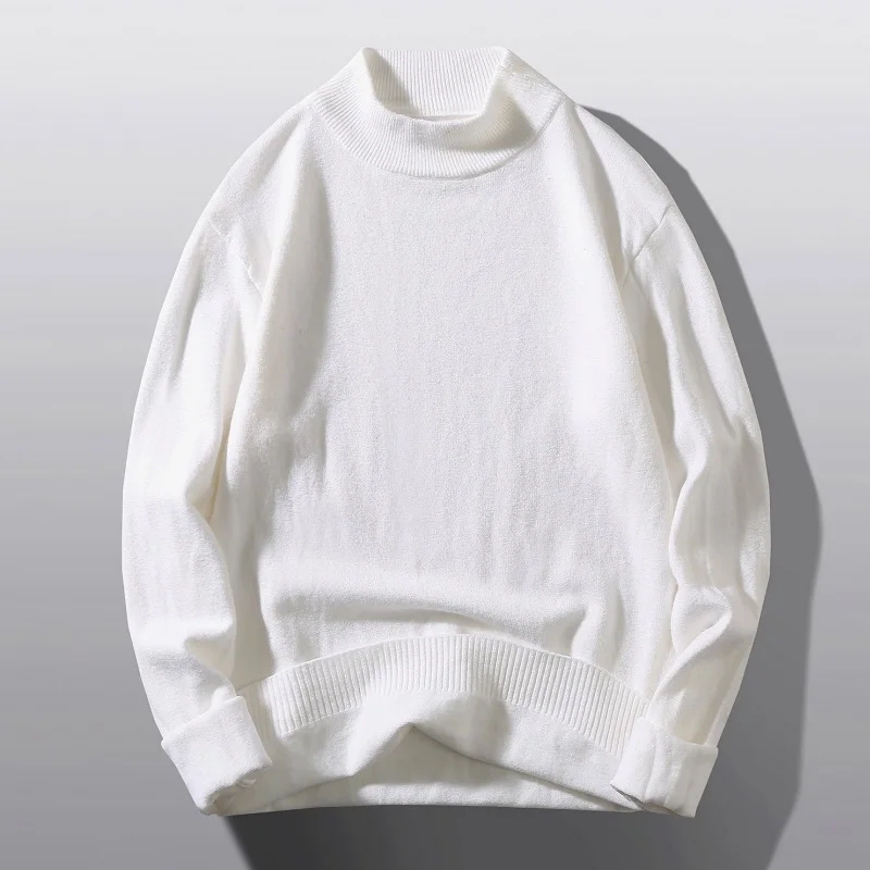 

New Winter Men's Turtleneck Sweaters Cotton Slim Knitted Pullovers Men Solid Color Casual Sweaters Male Autumn Knitwear M-XXXL