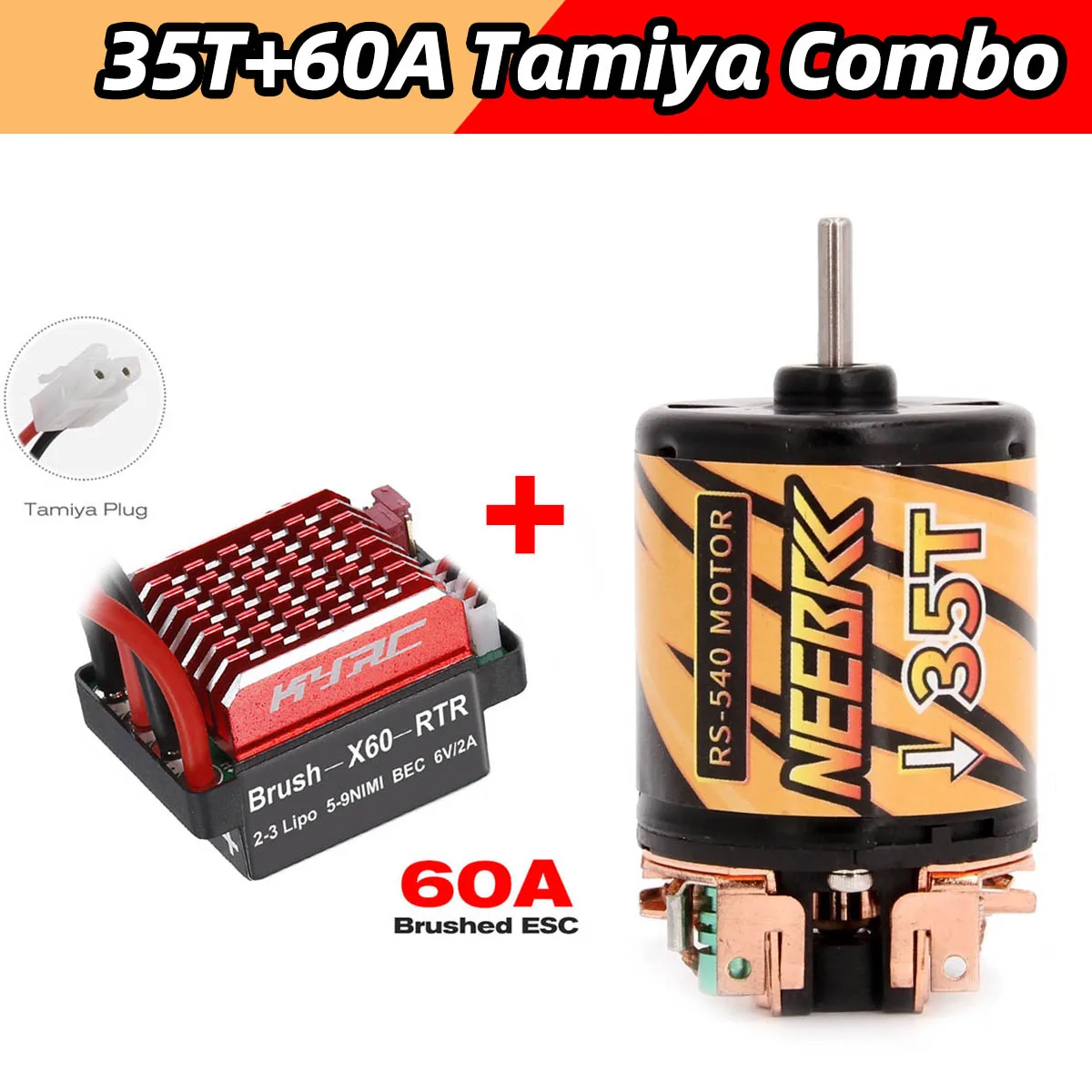 High-Performance RC Car Brushed Motor & ESC Combo for Crawlers
