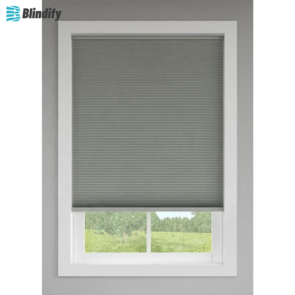 Cordless Cellular Honeycomb Blinds shades, Blackout Fabric Single Cell Pleated  Window Blind Shade
