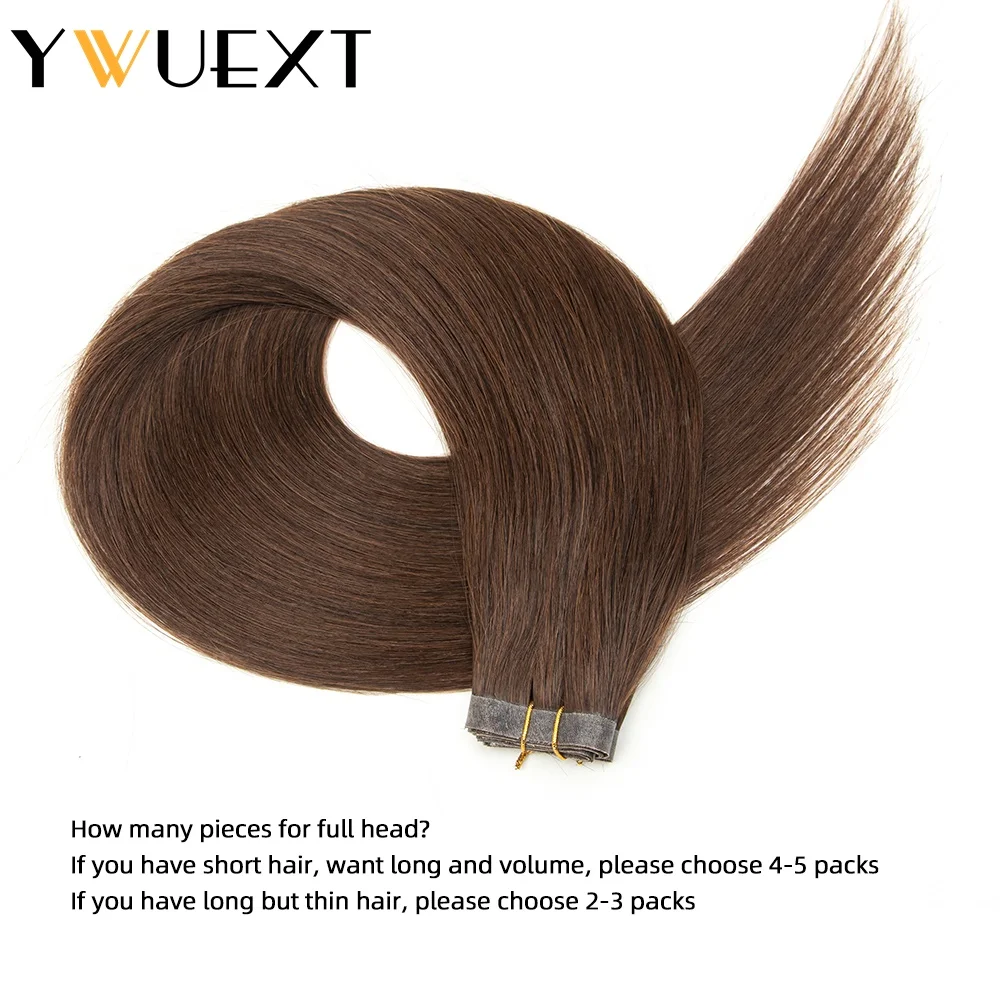 Human Hair Extensions Invisible Long Tape PU Skin Weft 12-20 inches
