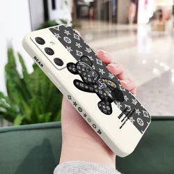 Adorable Bear Printed Phone Case - Cute Protective Cover - Samsung A35 5G (White)